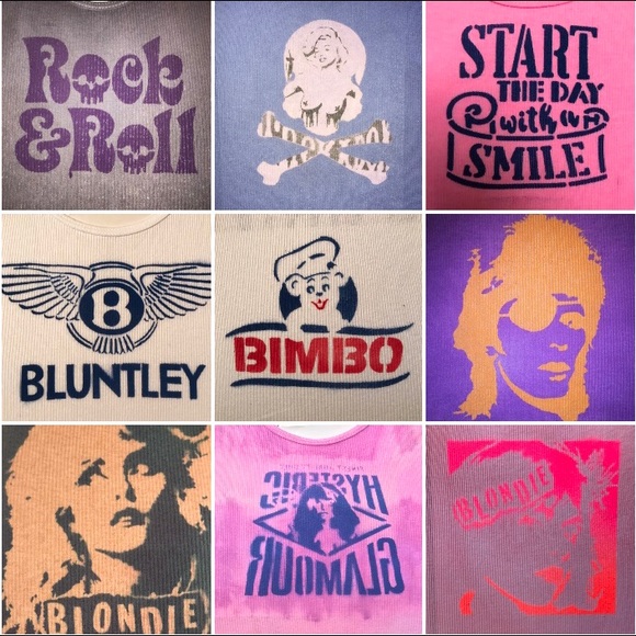 BLONDIE inspired 80s singer distressed rocking ribbed graffiti soft tank top S - Picture 15 of 17